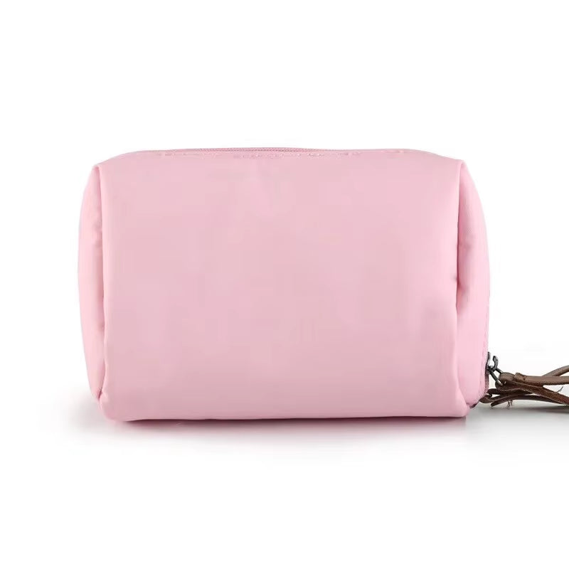 2024 Women's Solid Color Cosmetic Bag - Korean Style Waterproof Makeup Organizer Pouch