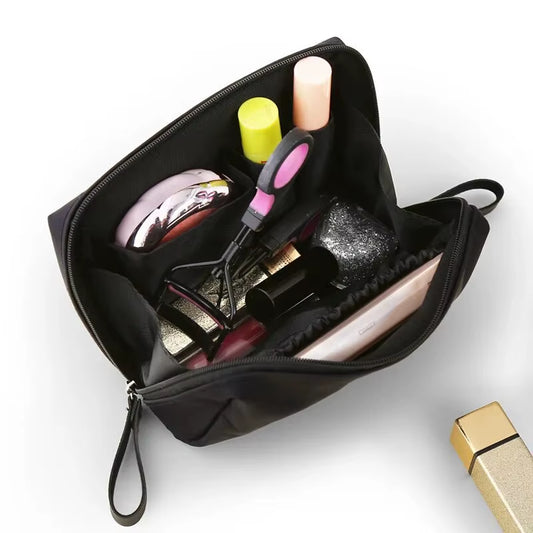 2024 Women's Solid Color Cosmetic Bag - Korean Style Waterproof Makeup Organizer Pouch