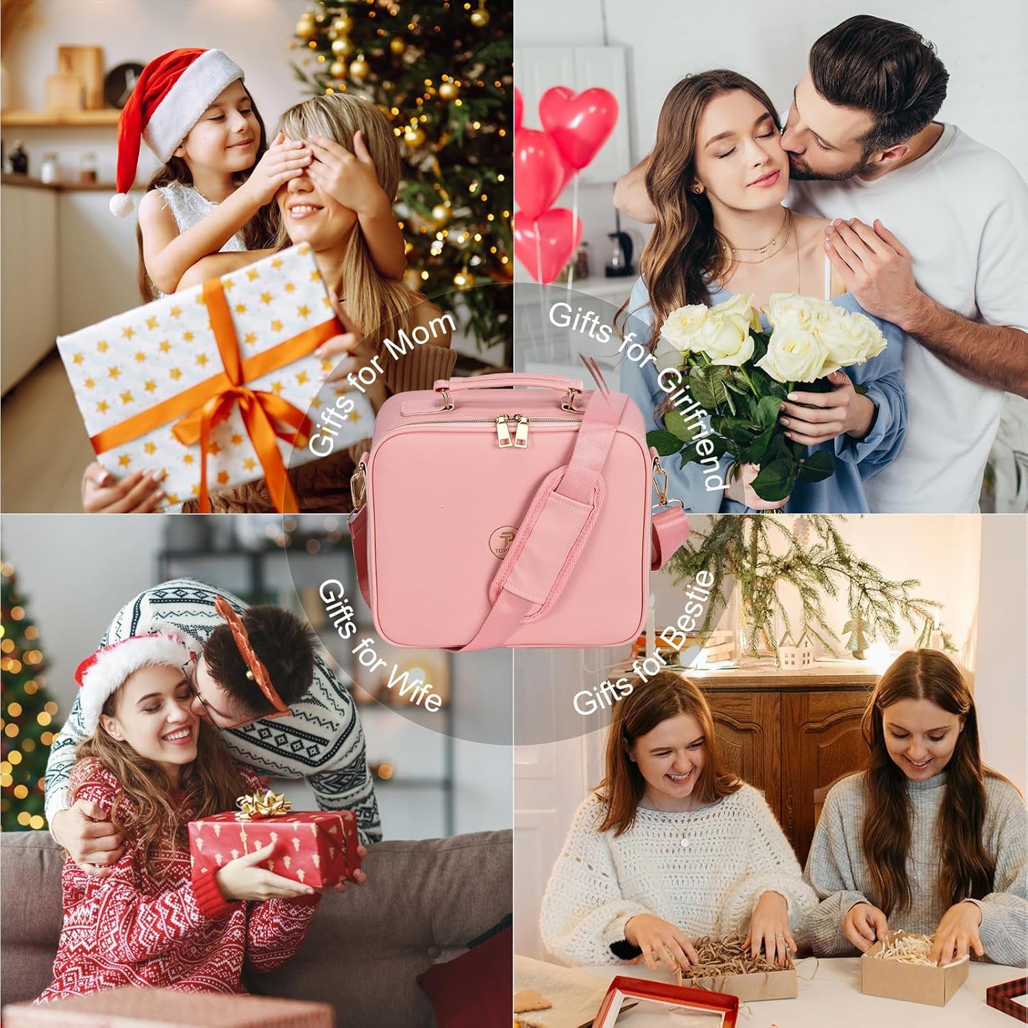 Professional Travel Makeup Bag with LED Mirror and Portable Organizer Case - Ideal Gift for Women and Best Friends - White