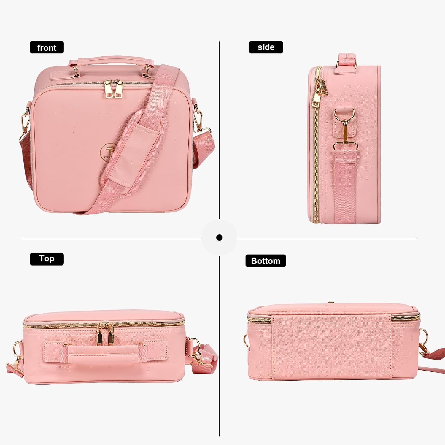 Professional Travel Makeup Bag with LED Mirror and Portable Organizer Case - Ideal Gift for Women and Best Friends - White