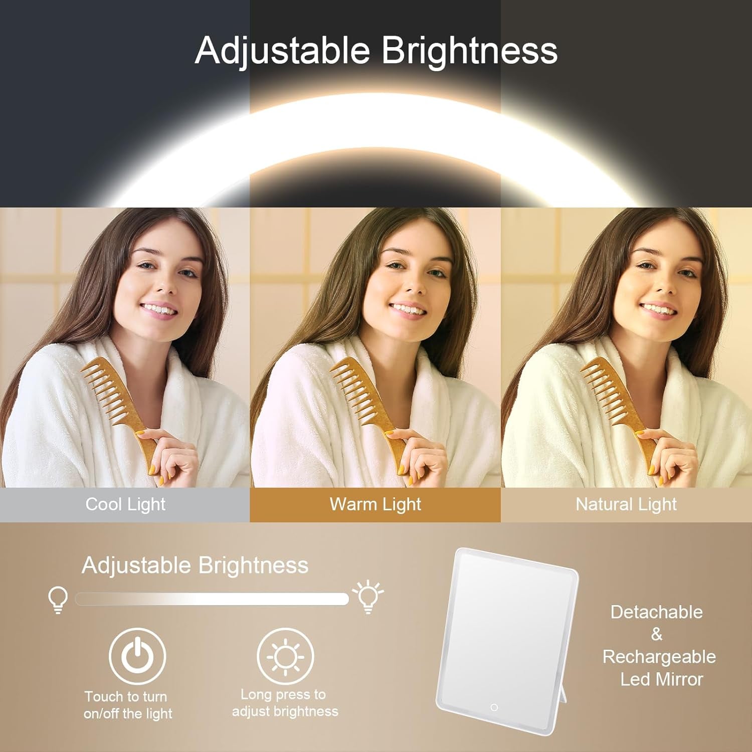 Professional Travel Makeup Bag with LED Mirror and Portable Organizer Case - Ideal Gift for Women and Best Friends - White