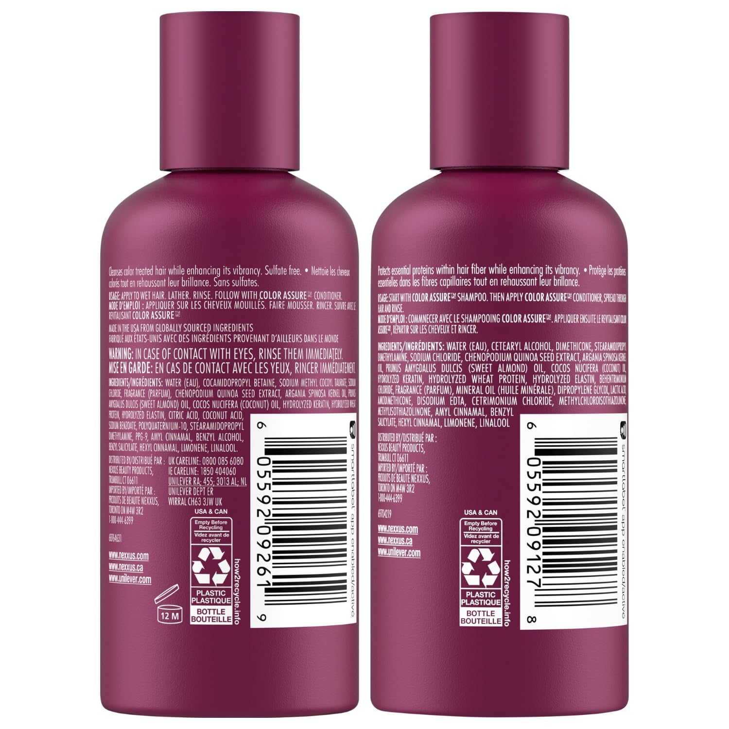 Travel Size Shampoo and Conditioner Set, Color Assure – Enhances and Preserves Hair Color Vibrancy, 3 Oz Each