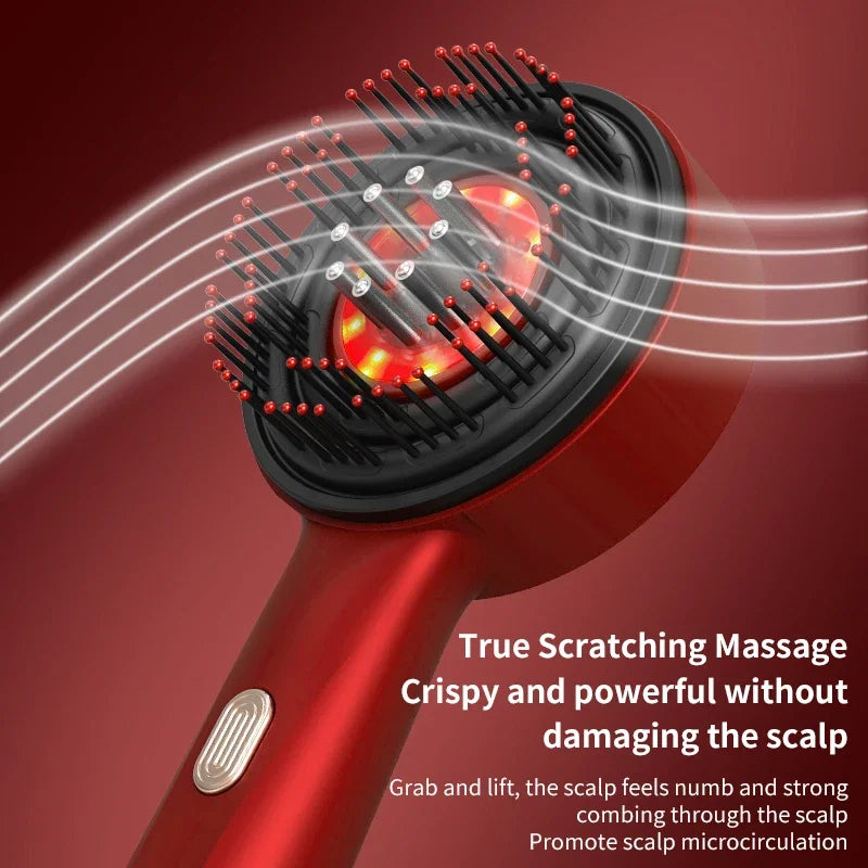 Electric Head Massage Comb Hair Medicine Oil Applicator Scalp Massage Brush 630Nm Infrared Red Light Hair Growth Comb Hair Care