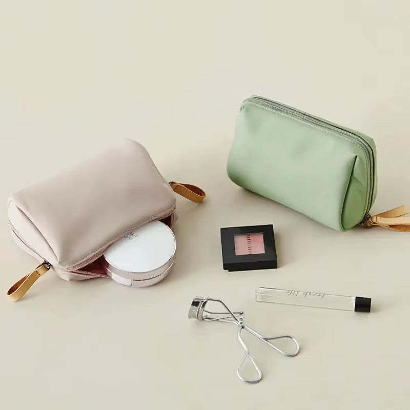 2024 Women's Solid Color Cosmetic Bag - Korean Style Waterproof Makeup Organizer Pouch
