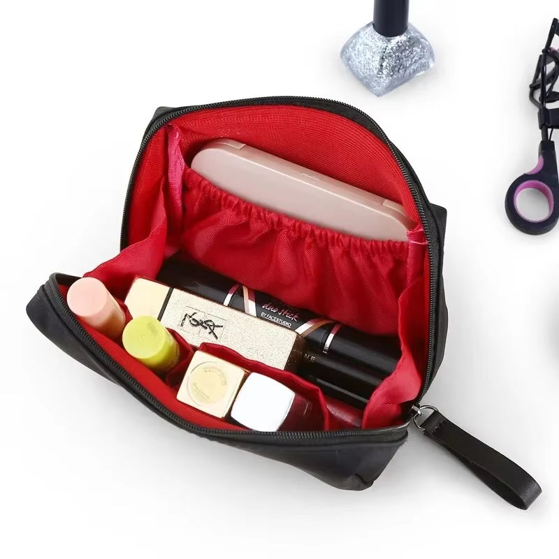 2024 Women's Solid Color Cosmetic Bag - Korean Style Waterproof Makeup Organizer Pouch
