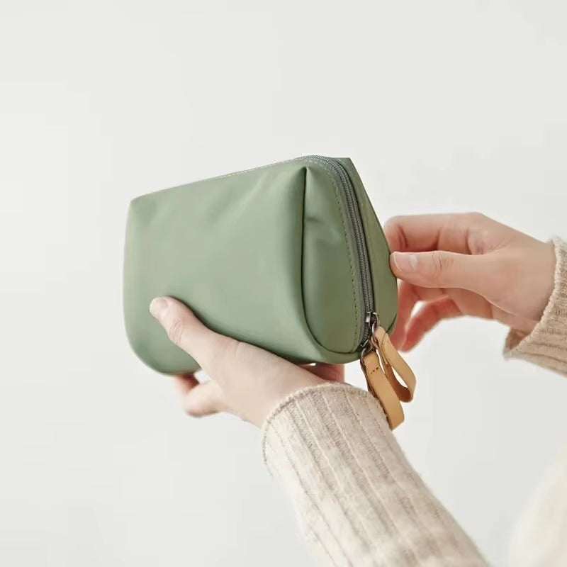 2024 Women's Solid Color Cosmetic Bag - Korean Style Waterproof Makeup Organizer Pouch