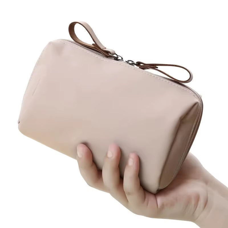 2024 Women's Solid Color Cosmetic Bag - Korean Style Waterproof Makeup Organizer Pouch
