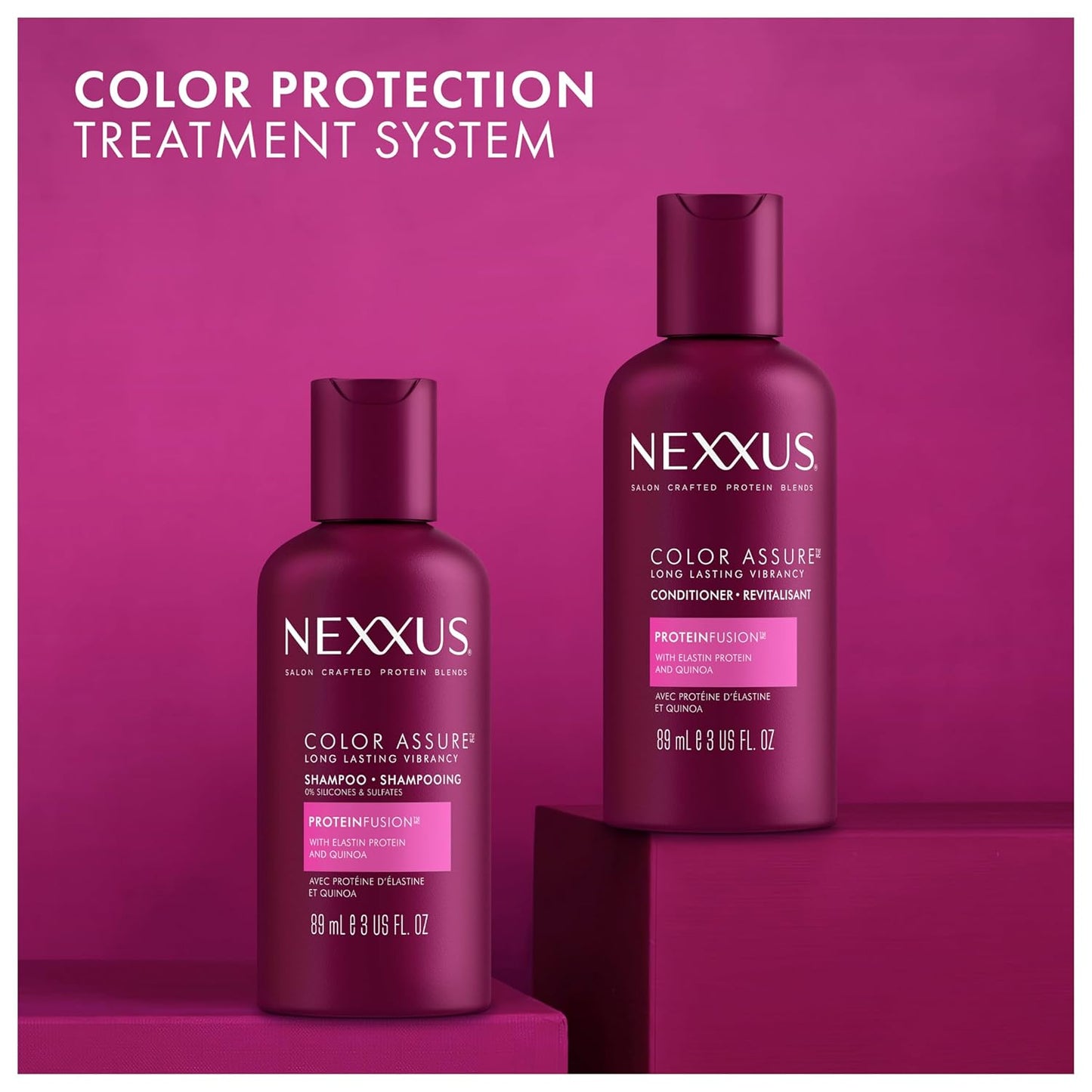 Travel Size Shampoo and Conditioner Set, Color Assure – Enhances and Preserves Hair Color Vibrancy, 3 Oz Each